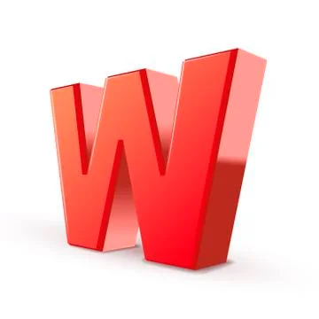 3d red letter w Illustrazione stock
