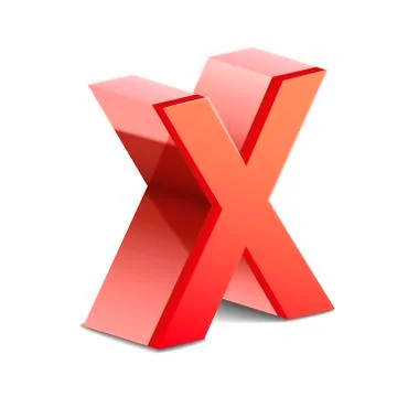 3d red letter x Stock Illustration