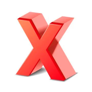 3d red letter x Illustrazione stock