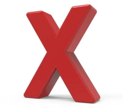 3d red letter X Stock Illustration