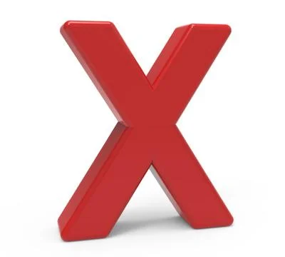 3d red letter X Illustrazione stock