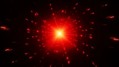 3D red light bubbles, stripes on black background. Stock Footage 247190980