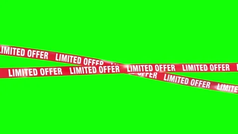 3d Red limited offer tapes green screen background 動画素材 314388587