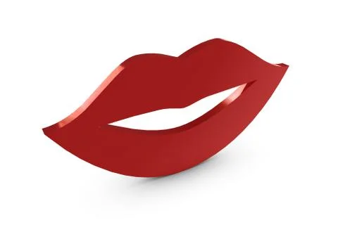 3d red lips Stock Illustration