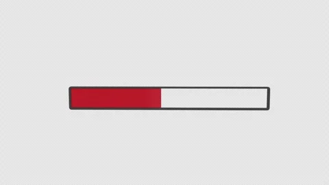3D red loading bar animation showing progress or buffering status commonly .. Stock Footage 310672378