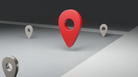 3d red location with background Stock Illustration