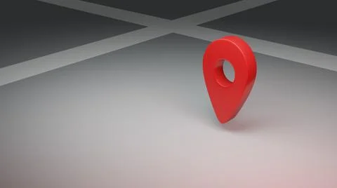 3d red location Illustrazione stock