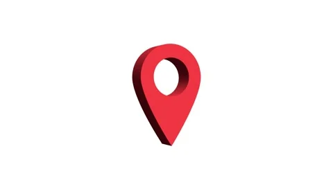 3D red location pin icon rotating seamless loop animation with depth effect. Stock Footage 342760982