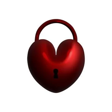 3D red lock with keyhole vector illustration design. Stock Illustration