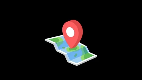 3D Red Map Icon with Grass Base Animation – Travel and Location Concept Vidéo 296845596