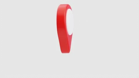 3D red map pin location icon animation Stock Footage 319430764