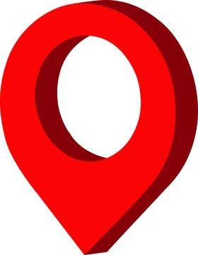 3D Red Map Pin Pointer Right 스톡 일러스트