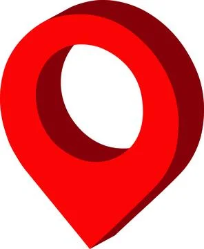 3D Red Map Pin Pointer Left Illustrazione stock
