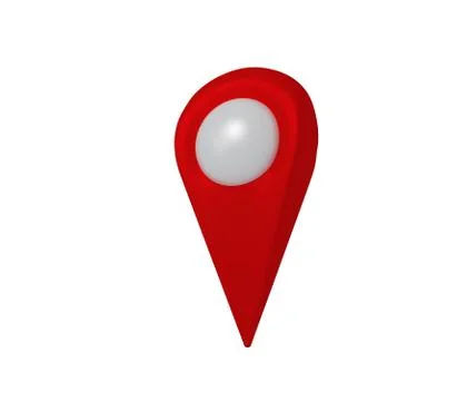 3D red map pointer. 3D rendering Stockillustratie