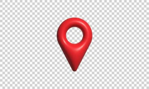 3D red map pointer icon. Glossy location pin symbol for navigation and digi.. Stock Illustration