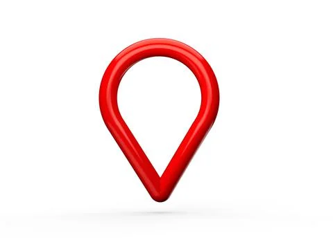 3D of a red map pointer isolated on a white background イラスト素材