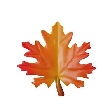 3d red maple leaf. Stock Illustration