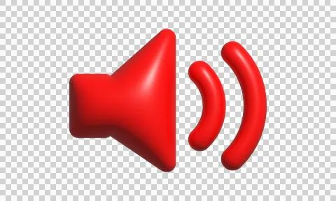 3D red megaphone isolated on white background. Loudspeaker icon for marketi.. Stock Illustration