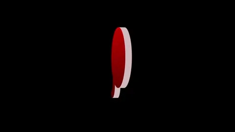 3d red message icon rotated animation loopable black background Stock Footage 265547138