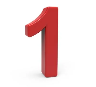 3d red number 1 Illustrazione stock