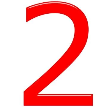 3D Red Number 2 Stock Illustration