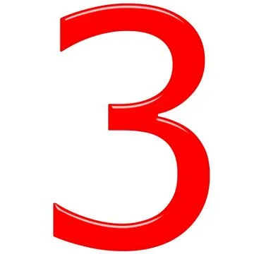 3D Red Number 3 Stock Illustration
