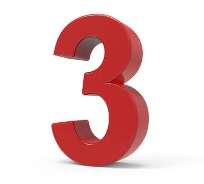 3d red number 3 Stock Illustration