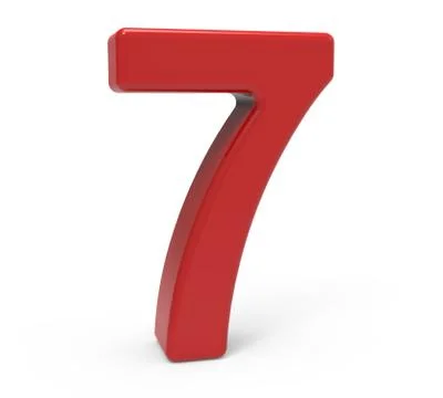 3d red number 7 Illustrazione stock