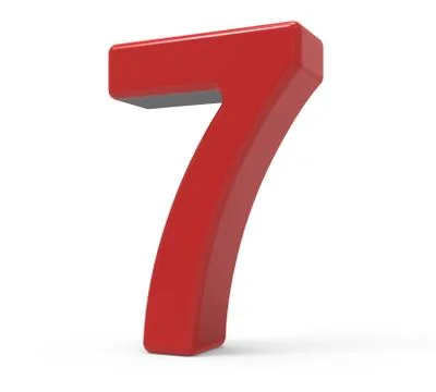 3d red number 7 Illustrazione stock