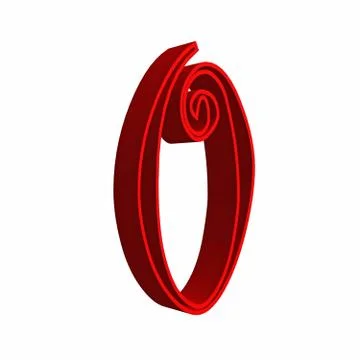 3D red number zero Stock Illustration