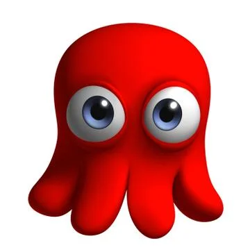 3d red octopus Stock-Illustration