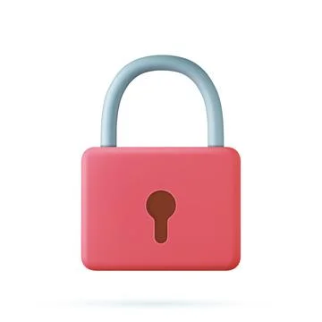 3d red padlock icon. Stock Illustration