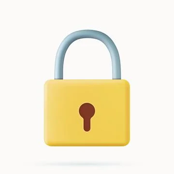 3d red padlock icon. Stock Illustration