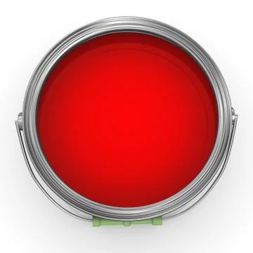 3d red paint bucke Stock Illustration
