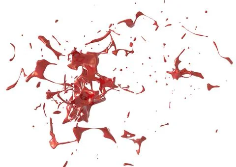 3D Red paint splash Stock Illustration