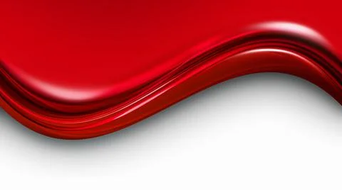 3D Red Paint Wave on White Stock Illustration