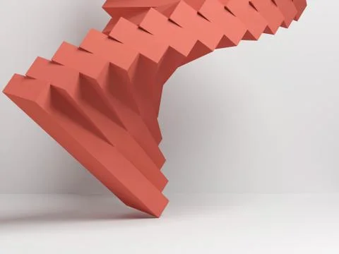 3d red parametric installation 스톡 일러스트