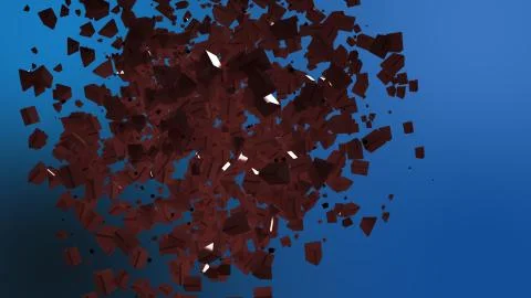 3D red  Particles artwork illustration  Stock Illustration