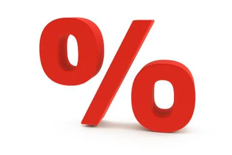 3d Red Percent Stock Illustration