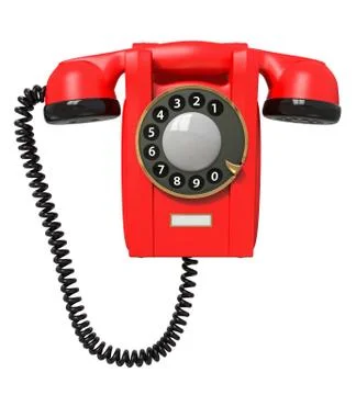 3d red phone. Stock Photos