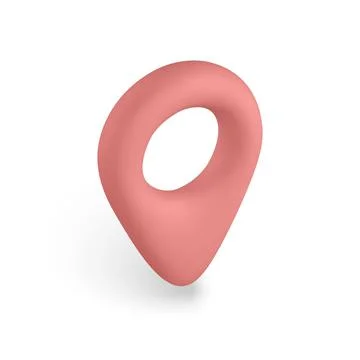 3d red pin point marker with shadow. Location icon on map. Vector illustratio Stock Illustration
