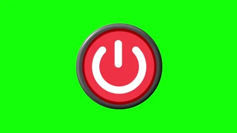3D Red Power Button Press Animation Stock Footage 335851448