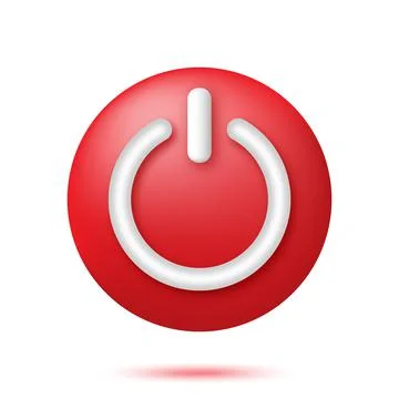 3d red power icon Illustrazione stock