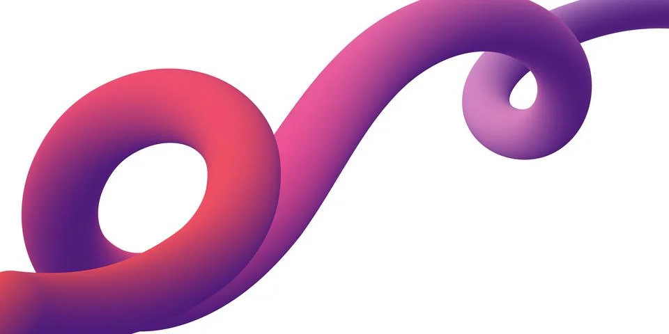 3d red-purple pipe with gradient on white background Abstract cover Modern cover Stock Illustration