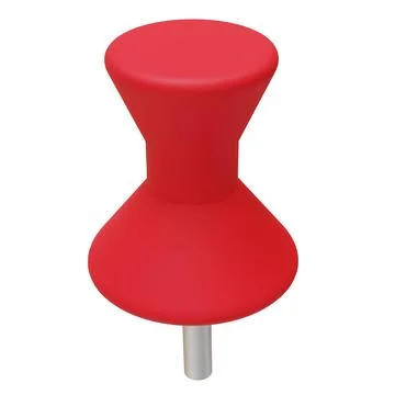 3D Red Push Pin. Drawing Pin. Isolated on white background. 3D rendering 스톡 일러스트