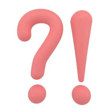 3d red question mark and 3d red exclamation mark, 3d illustration Stock Illustration