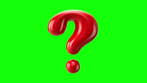 3D Red Question Mark Animation Pack on Green Background. Stock Footage 345760245
