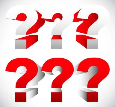 3D red question mark graphics for related concepts. Problem solving, question イラスト素材