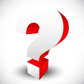 3D red question mark graphics for related concepts. Problem solving, question Illustrazione stock