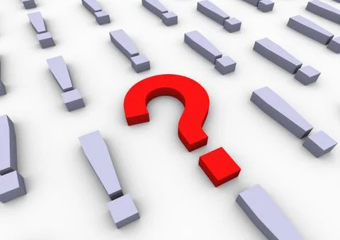 3d red question mark Stock Illustration